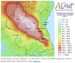 Přečtete si více ze článku Stanice Turís u Valencie zaznamenala 29. října 2024 618 mm za 3 hodiny a 20 minut