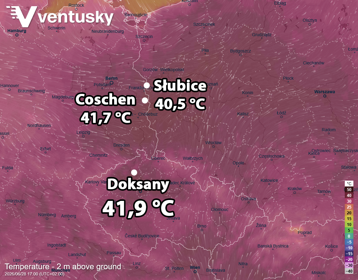 Právě si prohlížíte Hned tři země ve střední Evropě dnes hlásí absolutní teplotní rekord za dobu měření